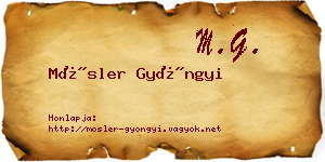 Mösler Gyöngyi névjegykártya